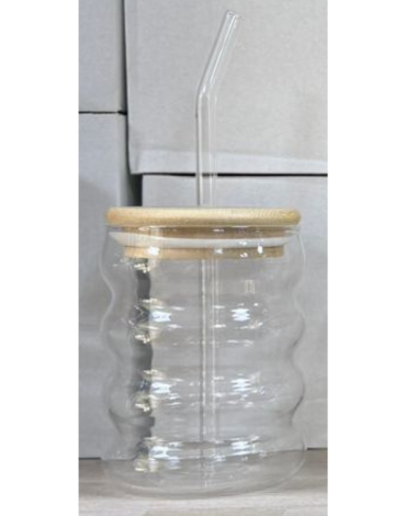 Vaso de Vidrio con Bombilla x 48 Unds.