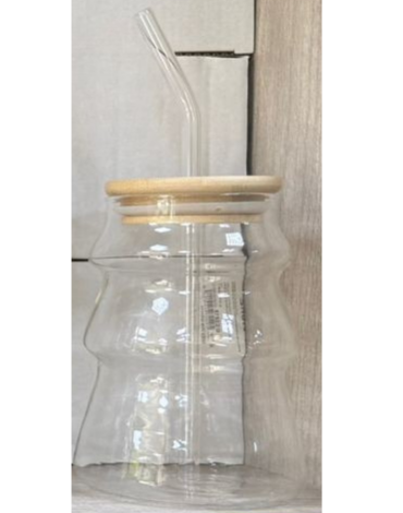 Vaso de Vidrio con Bombilla x 48 Unds.