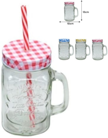 Vasos de Vidrio con Bombilla x 48 Unds.Medida:13 x 10 cm aprox.