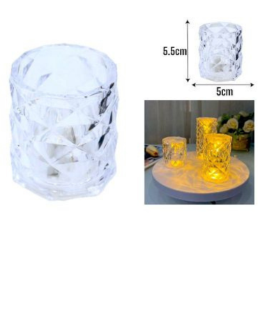 Vela Led con Luz Transparente x 12 Unds.Medida:5.5 x 5 cm aprox.