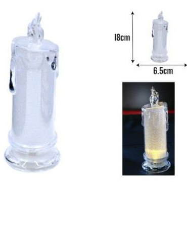 Vela Led con Luz x 12 Unds.Medida:18 x 6.5 cm aprox.