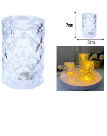 Vela Led con Luz Transparente x 12 Unds.Medida: 7 x 5 cm aprox.