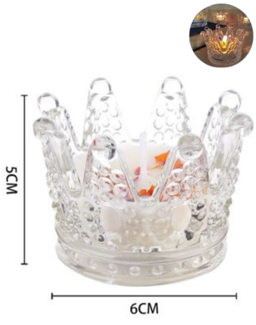 Velas Blanca con Candelabro x 6 Unds.Medida: 5 x 6 cm aprox.