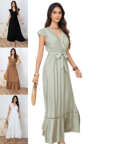 Vestido Largo de Mujer Colores Surtidos x 12 Unds.Talla: S  - M- L