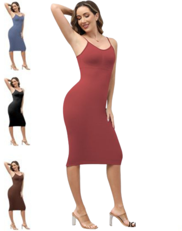 Vestido Largo Ajustado de Mujer Colores Surtidos x 15 Unds.Talla: S / M - L / XL - 2 XL / 3XL
