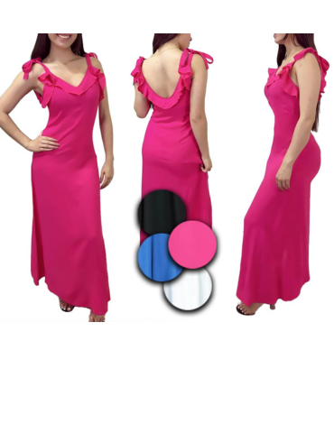 Vestido Lino de Dama con Lazo Colores Surtidos x 16 Unds.Talla: S / M - M / L - L  / XL