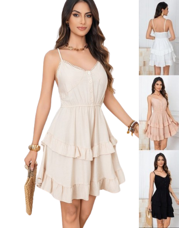 Vestido de Mujer Colores Surtidos x 12 Unds.Talla: S  - M- L