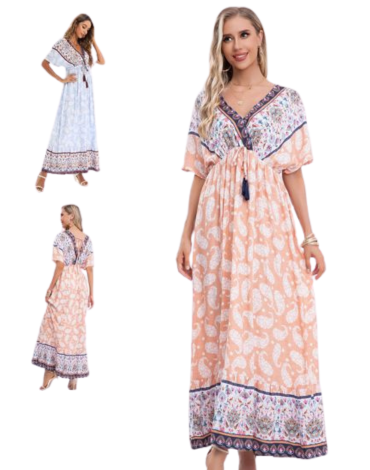 Vestido de Dama Colores Surtidos x 12 Unds .Talla: S - M  - L
