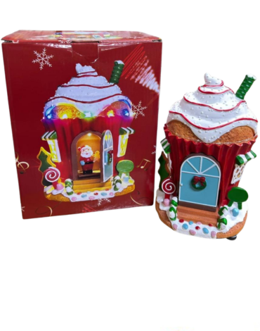 Villa Musical con Luz x 3 Unds.Medida: 20 x 14 x 14 cm aprox.