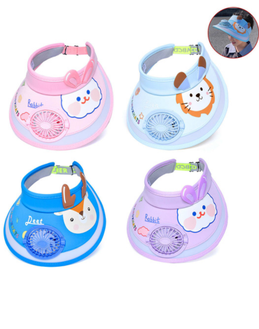 Visera Infantil con Ventilador x 12 Unds.Medida: 25 x 24 cm aprox.