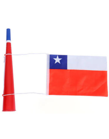 Vuvuzela con Bandera Fiestas Patrias x 6 Unds.Medida: 36 cm aprox.