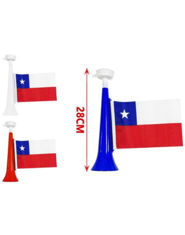 Vuvuzela  Fiestas Patrias Colores Surtidos x 12 Unds.Medida: 28 cm aprox.
