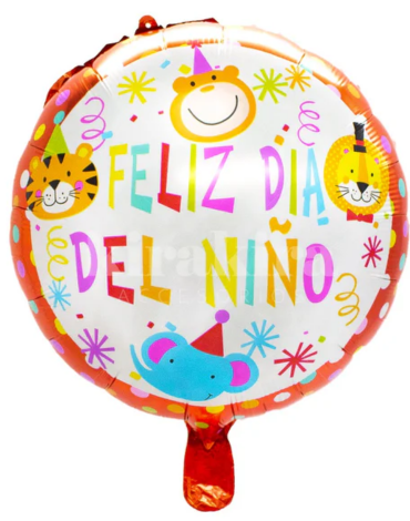 Globos Metálico Feliz Día del Niño x 50 Unds. Medida: 18´ aprox