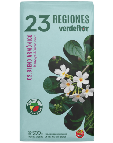 Yerba Mate 23 Regiones Blend Armónico Incayuyo x 4 Unds. Peso: 500 mg