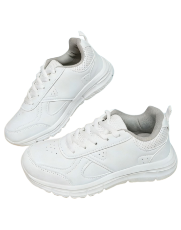 Zapatilla Escolar Color Blanco x 12 Pares. Talla: 30 al 35
