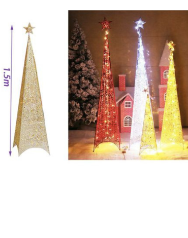 Árbol Pirámide Plegable Con Luces Led  x 4 Unds. Medida: 1.50 cm aprox