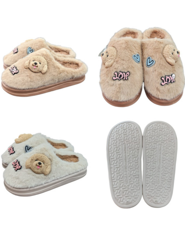 Pantufla Perrito Colores Surtidos x 24 Pares. Tallas: 36 - 41