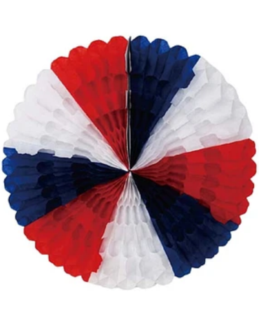 Colgante Abanico de Papel Fiestas Patrias x 10 Unds. Medida: 42 cm Aprox.