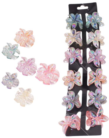 Tiburón Diseño Flor Transparente x 24 Unds. Medida: 4 cm aprox.