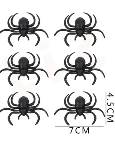 6 Set de Arañas para Decorar (1 Set Trae 6  PCS) Medida: 7 x 4.5 cm aprox.