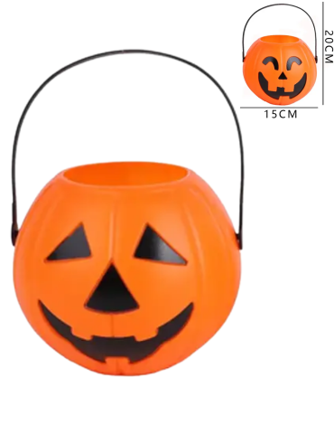 Balde para Dulces Calabaza Modelos Surtidos x 6 Unds. Medida: 20 x 15 cm aprox.