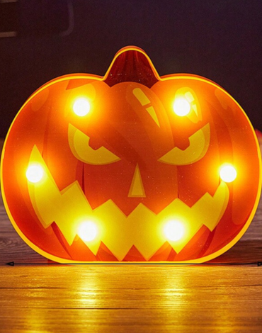 Calabaza con Luz Modelos Surtidos x 4 Unds. Medida: 17 x 19 cm aprox.