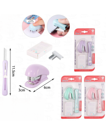 6 Set de Mini Corchetera Colores Surtidos (1 Set Trae 3 PCS)