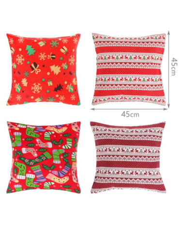 Funda de Cojín Navideño Modelos Surtidos x 6 Unds. Medida. 45 x 45 cm aprox.