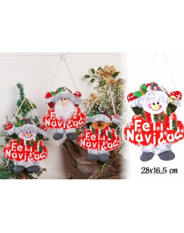 Adorno Colgante Navideño Decorativo x 4 Unds. Medidas : 28 x 16.5 cm aprox.