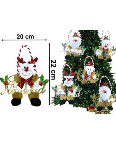 Adorno Colgante Navideño Decorativo x 4 Unds. Medidas : 20 x 22 cm aprox.