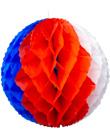 Adorno Esfera de Papel Tricolor x 12 Unds. Medida: 36 cm aprox.