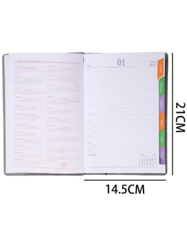 Agenda 2026 Colores Surtidos x 6 Unds. Medida: 21 x 14.5 cm aprox.