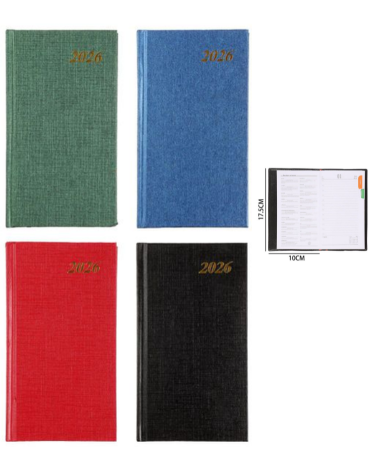 Agenda 2026 Lisa Colores Surtidos x 6 Unds. Medida: 17.5 x 10 cm aprox.