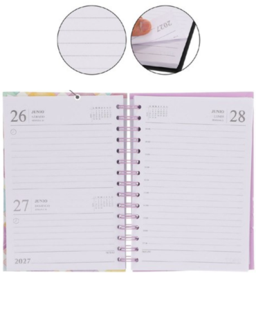Agenda 2027 A6 Modelos Surtidos x 6 Unds. Medida: 15.5 x 10.5 cm aprox.