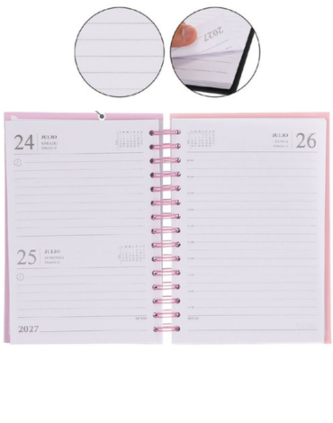 Agenda 2027 A6 Modelos Surtidos x 6 Unds. Medida: 15.5 x 10.5 cm aprox.