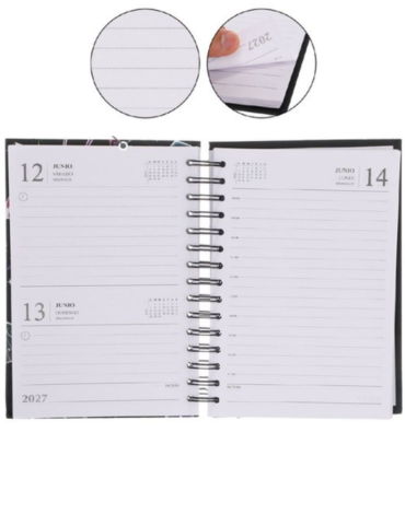 Agenda Mariposas 2027 A6 Modelos Surtidos x 6 Unds. Medida: 15.5 x 10.5 cm aprox.