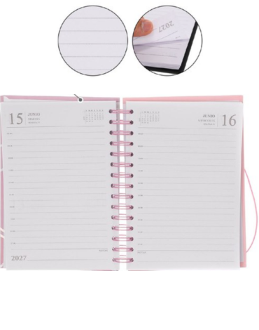 Agenda Corazones 2027 A6 Colores Surtidos x 6 Unds. Medida: 15.5 x 10.5 cm aprox.