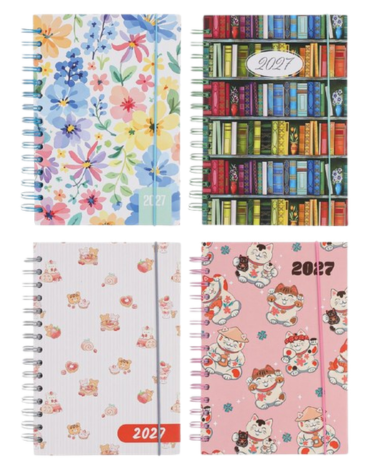 Agenda 2027 A5 Modelos Surtidos x 6 Unds. Medida: 21 x 14.5 cm aprox.