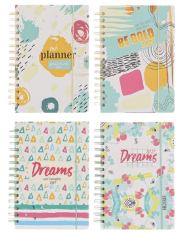 Agenda 2027 A6 Modelos Surtidos x 6 Unds. Medida: 15.5 x 10.5 cm aprox.