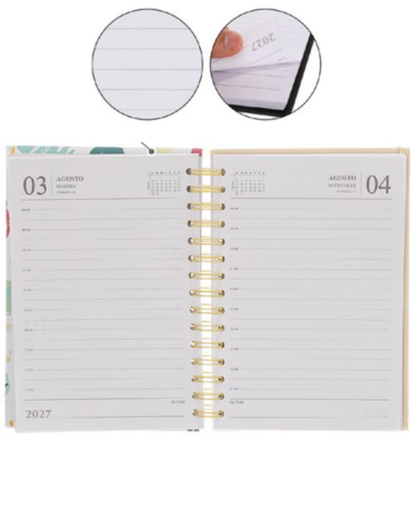Agenda 2027 A6 Modelos Surtidos x 6 Unds. Medida: 15.5 x 10.5 cm aprox.