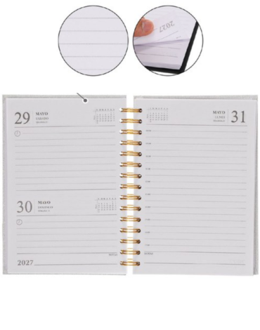 Agenda 2027 A5 Colores Surtidos x 6 Unds. Medida: 21 x 14.5 cm aprox.