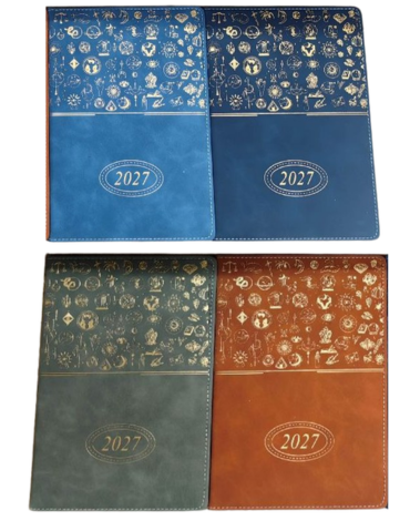 Agenda Símbolos Zodiaco 2027 A5 Colores Surtidos x 6 Unds. Medida: 21 x 14.5 cm aprox.