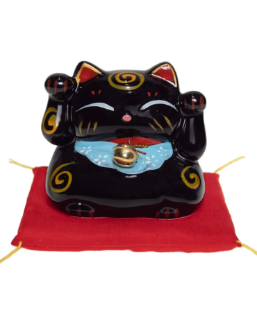 Alcancía Gato Color Negro x 6 Unds. Medidas: 6 x 8 x 7.5 cm aprox