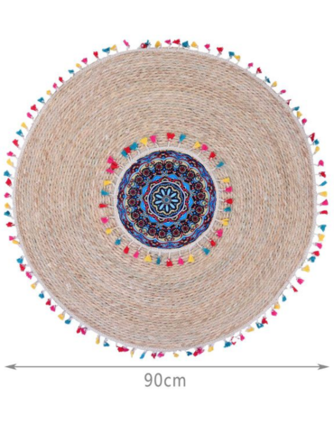 Alfombra Circular de Yute x 4 Unds. Medida: 90 cm aprox.