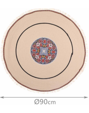 Alfombra Circular de Yute x 4 Unds. Medida: 90 cm aprox.