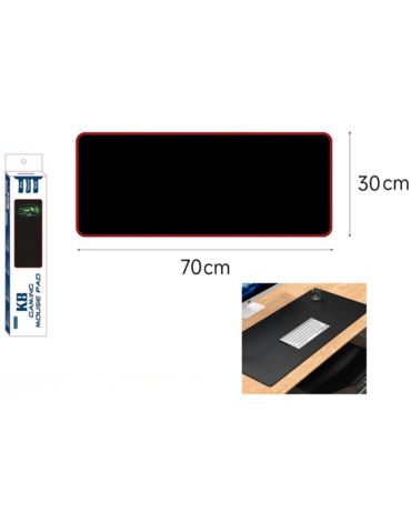 Mouse Pad Rectangular Color Negro con Borde x 4 Unds. Medida: 70 x 30 cm aprox.
