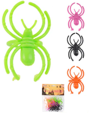 12 Set de Araña Halloween Colores Surtidos (1 Set Trae : 24 PCS) Medida: 4 cm aprox.