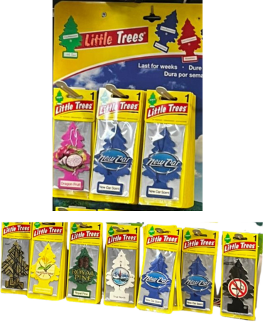 Aromatizantes para Auto Colores Surtidos x 12 Unds.