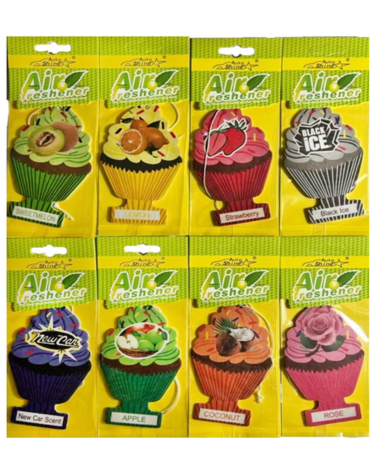 Aromatizantes de Auto Helados Aromas Surtidos x 80 Unds.