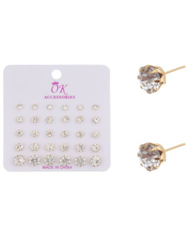 12 Set de Aros Brillantes (1 Set trae: 15  Pares)